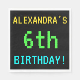 おもしろいヴィンテージ/レトロビデオゲームのルック6誕生日 スタンダードランチョンナプキン