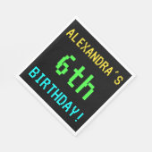 おもしろいヴィンテージ/レトロビデオゲームのルック6誕生日 スタンダードランチョンナプキン (角)