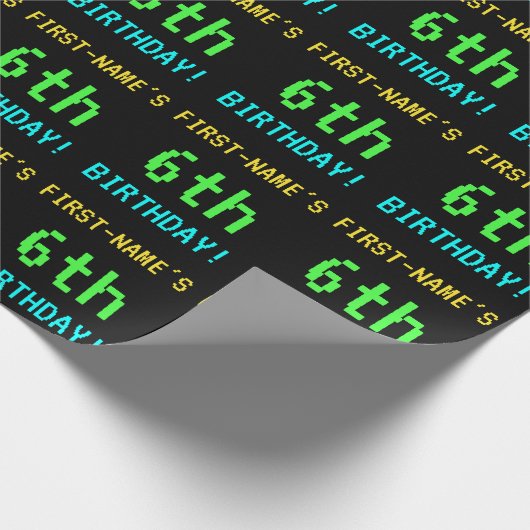 おもしろいヴィンテージ/レトロビデオゲームのルック6誕生日 ラッピングペーパー (角)