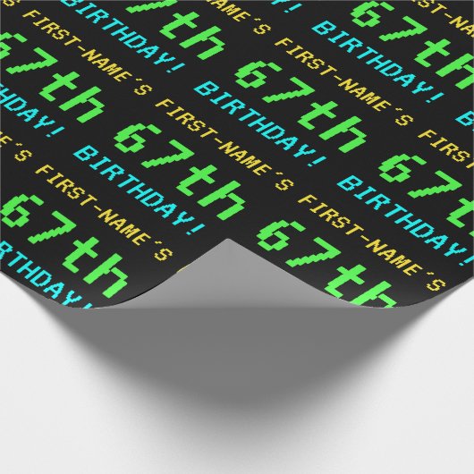 おもしろいヴィンテージ/レトロビデオゲームのルック67誕生日 ラッピングペーパー (角)