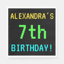 おもしろいヴィンテージ/レトロビデオゲームのルック7誕生日 スタンダードランチョンナプキン
