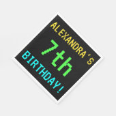 おもしろいヴィンテージ/レトロビデオゲームのルック7誕生日 スタンダードランチョンナプキン (角)