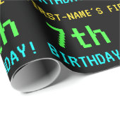 おもしろいヴィンテージ/レトロビデオゲームのルック7誕生日 ラッピングペーパー (ロールコーナー)