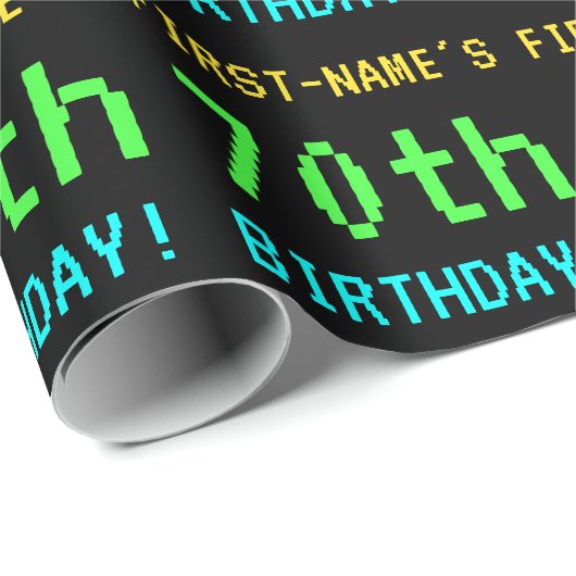 おもしろいヴィンテージ/レトロビデオゲームのルック70誕生日 ラッピングペーパー (ロールコーナー)