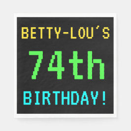 おもしろいヴィンテージ/レトロビデオゲームのルック74誕生日 スタンダードランチョンナプキン
