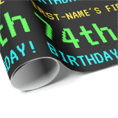 おもしろいヴィンテージ/レトロビデオゲームのルック74誕生日 ラッピングペーパー (ロールコーナー)