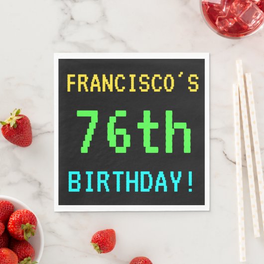 おもしろいヴィンテージ/レトロビデオゲームのルック76誕生日 スタンダードランチョンナプキン (インサイチュ)