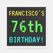 おもしろいヴィンテージ/レトロビデオゲームのルック76誕生日 スタンダードランチョンナプキン (正面)