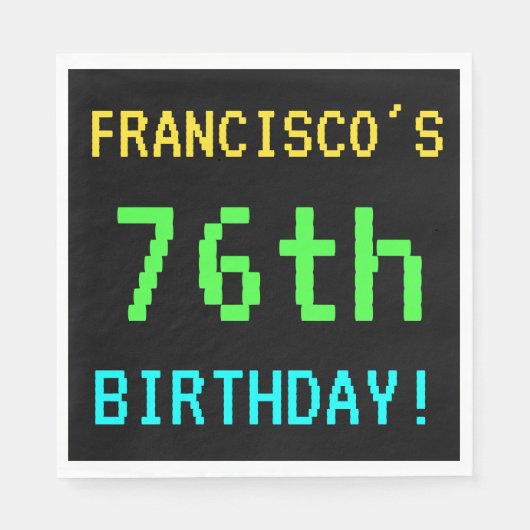 おもしろいヴィンテージ/レトロビデオゲームのルック76誕生日 スタンダードランチョンナプキン (正面)