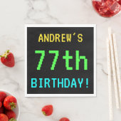 おもしろいヴィンテージ/レトロビデオゲームのルック77誕生日 スタンダードランチョンナプキン (インサイチュ)