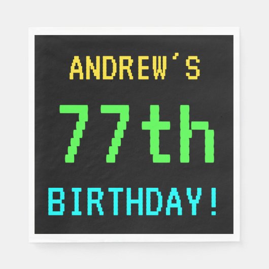 おもしろいヴィンテージ/レトロビデオゲームのルック77誕生日 スタンダードランチョンナプキン (正面)
