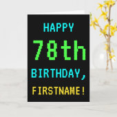 おもしろいヴィンテージ/レトロビデオゲームのルック78誕生日 カード (黄色い花)