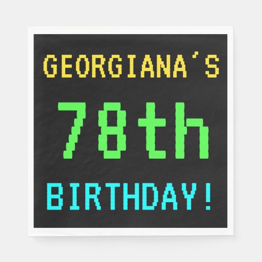 おもしろいヴィンテージ/レトロビデオゲームのルック78誕生日 スタンダードランチョンナプキン (正面)