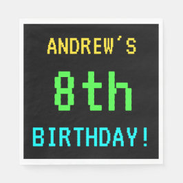おもしろいヴィンテージ/レトロビデオゲームのルック8誕生日 スタンダードランチョンナプキン