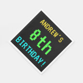 おもしろいヴィンテージ/レトロビデオゲームのルック8誕生日 スタンダードランチョンナプキン (角)