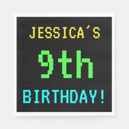 おもしろいヴィンテージ/レトロビデオゲームのルック9誕生日 スタンダードランチョンナプキン