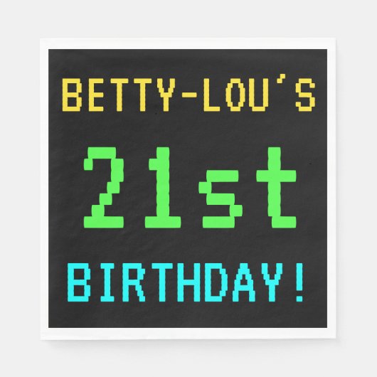 おもしろいヴィンテージ/レトロビデオゲームの外観21歳の誕生日 スタンダードランチョンナプキン (正面)