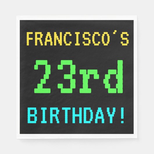 おもしろいヴィンテージ/レトロビデオゲームの外観23誕生日 スタンダードランチョンナプキン (正面)