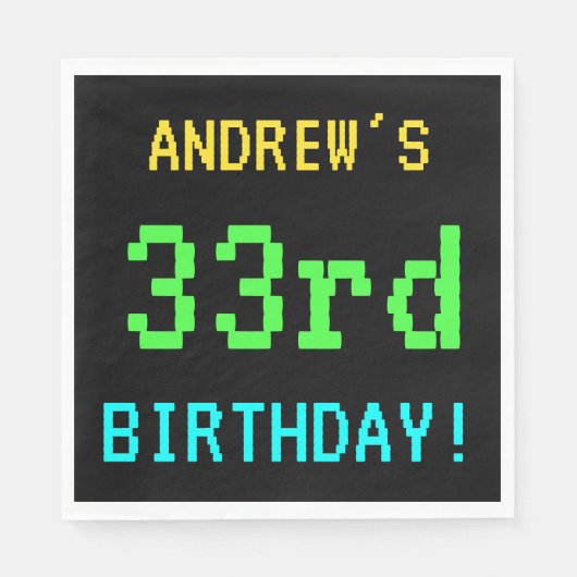 おもしろいヴィンテージ/レトロビデオゲームの外観33誕生日 スタンダードランチョンナプキン (正面)