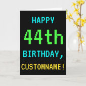 おもしろいヴィンテージ/レトロビデオゲームルック44誕生日 カード (黄色い花)