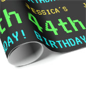 おもしろいヴィンテージ/レトロビデオゲームルック44誕生日 ラッピングペーパー (ロールコーナー)