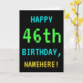 おもしろいヴィンテージ/レトロビデオゲームルック46誕生日 カード (黄色い花)