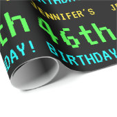 おもしろいヴィンテージ/レトロビデオゲームルック46誕生日 ラッピングペーパー (ロールコーナー)