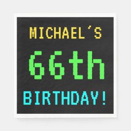 おもしろいヴィンテージ/レトロビデオゲームルック66誕生日 スタンダードランチョンナプキン