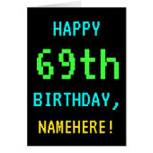 おもしろいヴィンテージ/レトロビデオゲームルック69誕生日 (正面)