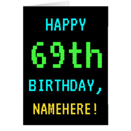 おもしろいヴィンテージ/レトロビデオゲームルック69誕生日