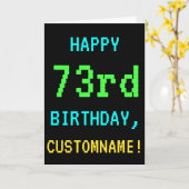 おもしろいヴィンテージ/レトロビデオゲームルック73誕生日 カード (黄色い花)