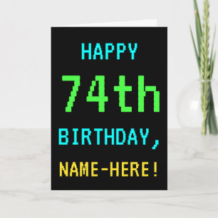 おもしろいヴィンテージ/レトロビデオゲームルック74誕生日 カード