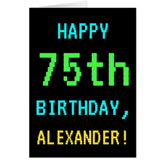 おもしろいヴィンテージ/レトロビデオゲームルック75誕生日 (正面)