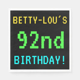 おもしろいヴィンテージ/レトロビデオゲームルック92nd誕生日 スタンダードランチョンナプキン