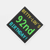 おもしろいヴィンテージ/レトロビデオゲームルック92nd誕生日 スタンダードランチョンナプキン (角)