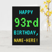 おもしろいヴィンテージ/レトロビデオゲームルック93誕生日 カード (黄色い花)