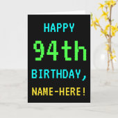 おもしろいヴィンテージ/レトロビデオゲームルック94誕生日 カード (黄色い花)