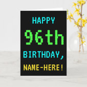 おもしろいヴィンテージ/レトロビデオゲームルック96誕生日 カード (黄色い花)