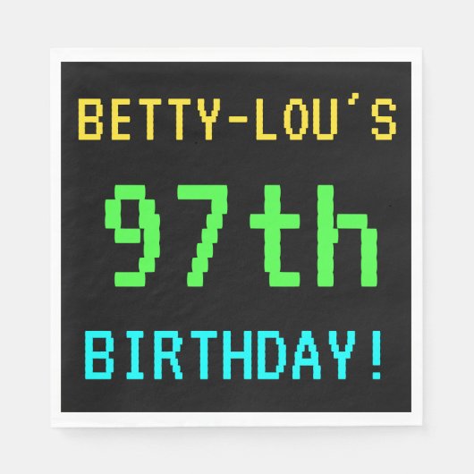 おもしろいヴィンテージ/レトロビデオゲームルック97誕生日 スタンダードランチョンナプキン (正面)