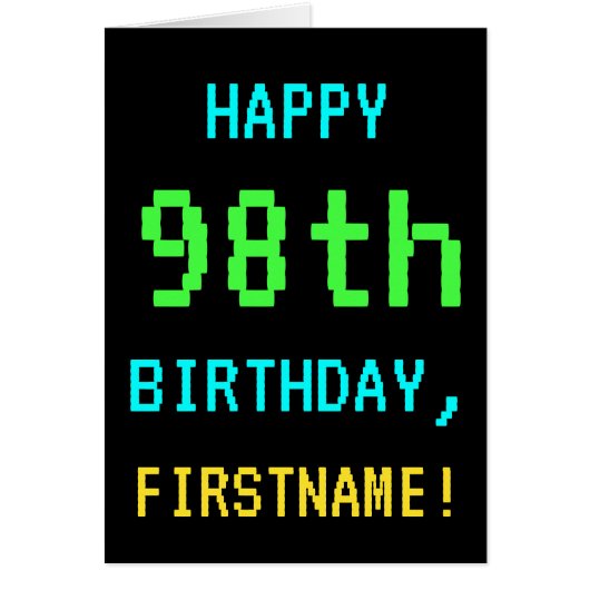 おもしろいヴィンテージ/レトロビデオゲームルック98誕生日 (正面)