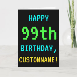 おもしろいヴィンテージ/レトロビデオゲームルック99誕生日 カード