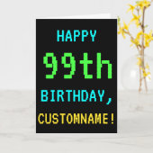 おもしろいヴィンテージ/レトロビデオゲームルック99誕生日 カード (黄色い花)