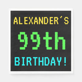 おもしろいヴィンテージ/レトロビデオゲームルック99誕生日 スタンダードランチョンナプキン