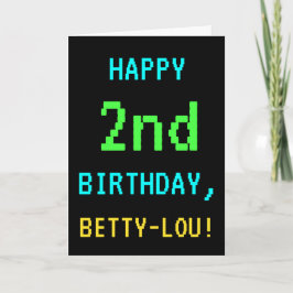 おもしろいヴィンテージ/レトロビデオゲーム見た目2回目の誕生日 カード