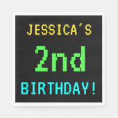 おもしろいヴィンテージ/レトロビデオゲーム見た目2回目の誕生日 スタンダードランチョンナプキン (正面)