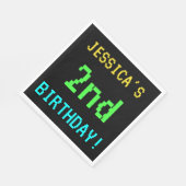 おもしろいヴィンテージ/レトロビデオゲーム見た目2回目の誕生日 スタンダードランチョンナプキン (角)