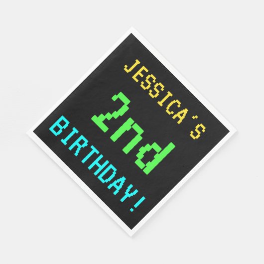 おもしろいヴィンテージ/レトロビデオゲーム見た目2回目の誕生日 スタンダードランチョンナプキン (角)