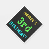 おもしろいヴィンテージ/レトロビデオゲーム見た目3歳の誕生日 スタンダードランチョンナプキン (角)