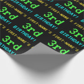 おもしろいヴィンテージ/レトロビデオゲーム見た目3歳の誕生日 ラッピングペーパー (角)