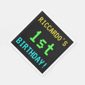 おもしろいヴィンテージ/レトロビデオゲーム見る1st誕生日 スタンダードランチョンナプキン (角)